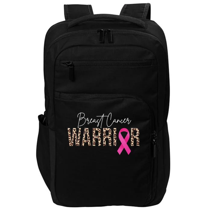 Breast Cancer Warrior Pink Ribbon Cheetah Impact Tech Backpack