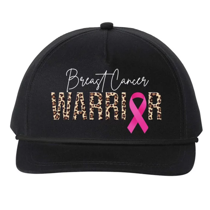 Breast Cancer Warrior Pink Ribbon Cheetah Snapback Five-Panel Rope Hat