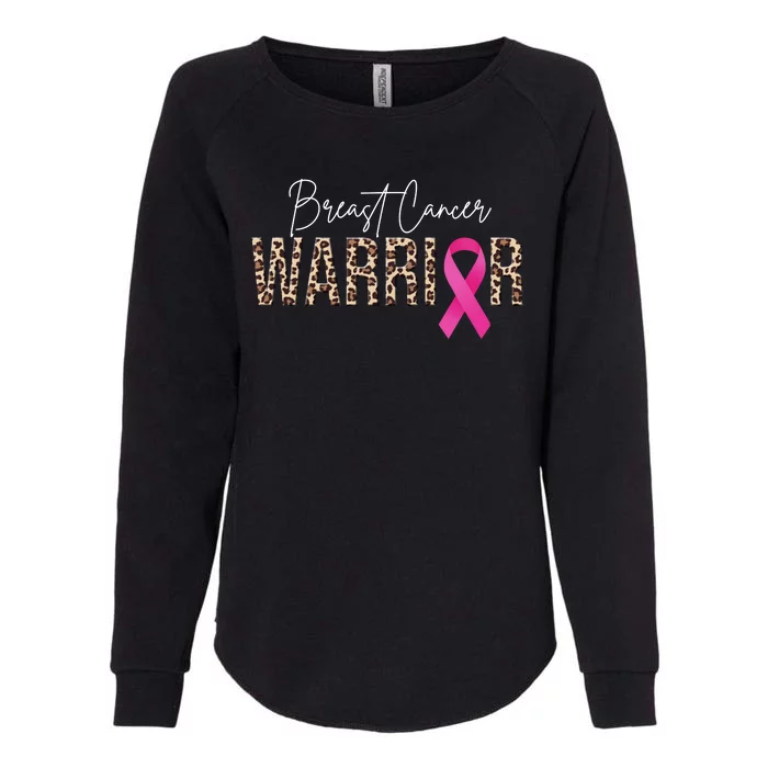 Breast Cancer Warrior Pink Ribbon Cheetah Womens California Wash Sweatshirt