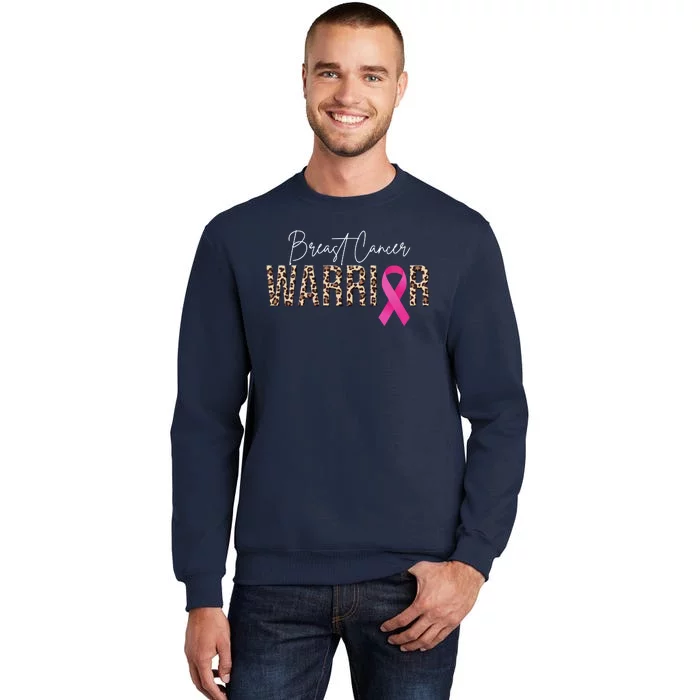 Breast Cancer Warrior Pink Ribbon Cheetah Tall Sweatshirt