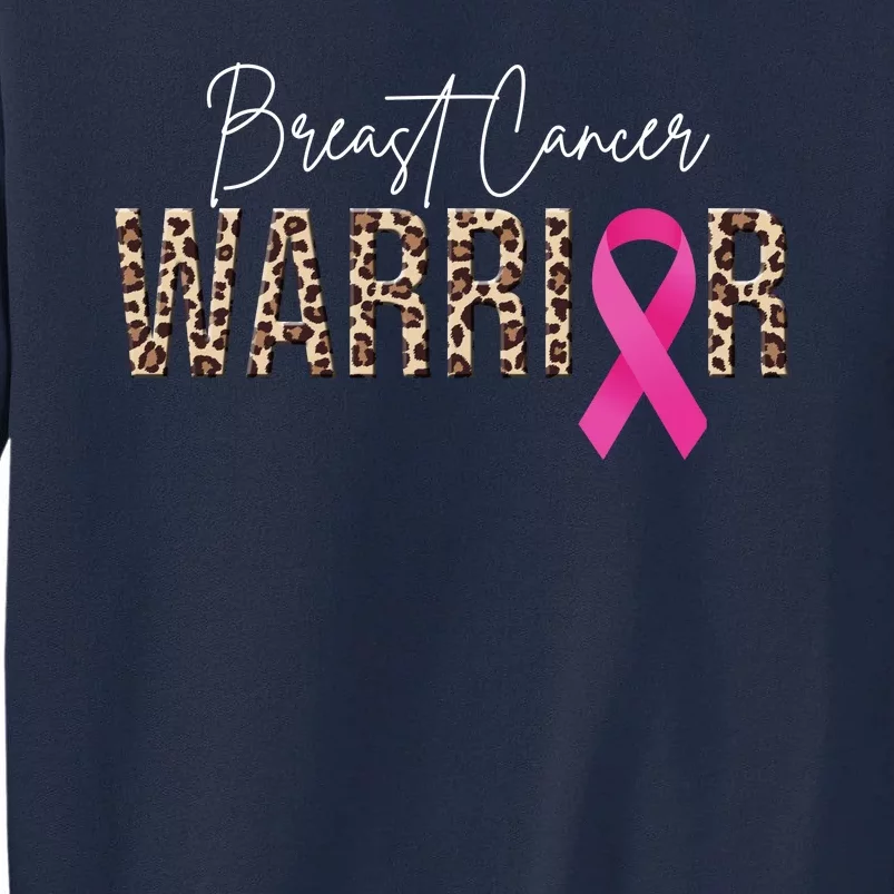 Breast Cancer Warrior Pink Ribbon Cheetah Tall Sweatshirt