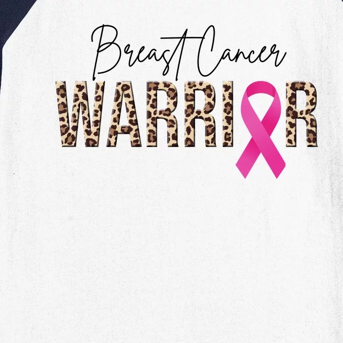 Breast Cancer Warrior Pink Ribbon Cheetah Baseball Sleeve Shirt