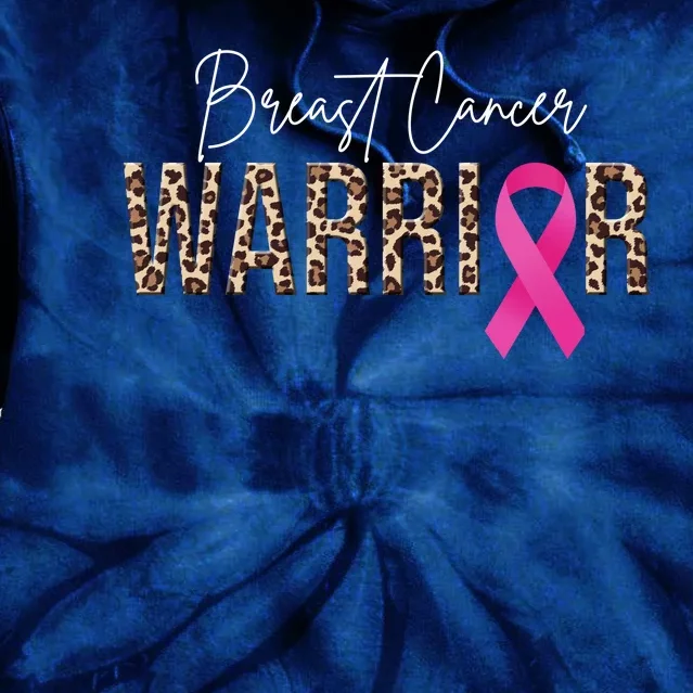 Breast Cancer Warrior Pink Ribbon Cheetah Tie Dye Hoodie