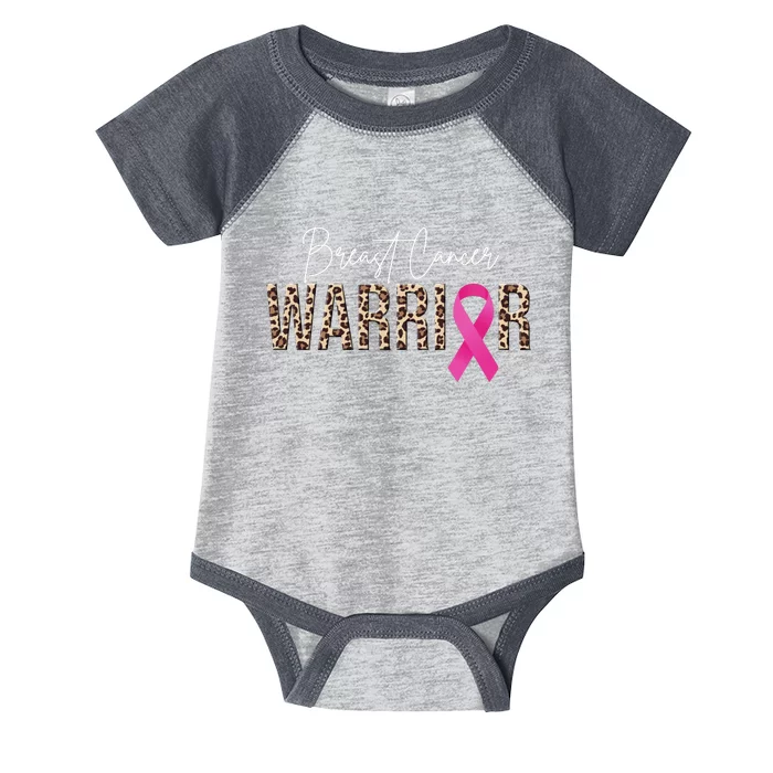 Breast Cancer Warrior Pink Ribbon Cheetah Infant Baby Jersey Bodysuit