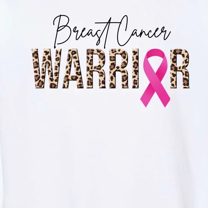 Breast Cancer Warrior Pink Ribbon Cheetah Garment-Dyed Sweatshirt