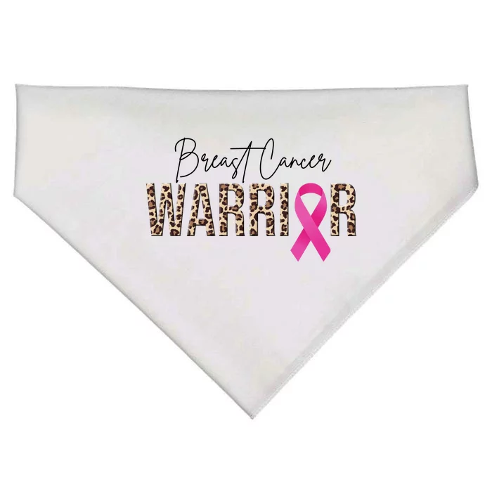 Breast Cancer Warrior Pink Ribbon Cheetah USA-Made Doggie Bandana