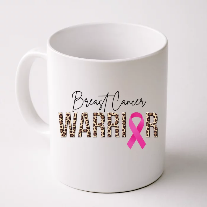 Breast Cancer Warrior Pink Ribbon Cheetah Front & Back Coffee Mug