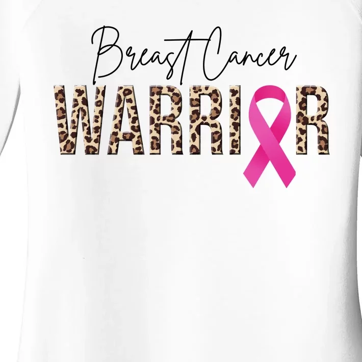 Breast Cancer Warrior Pink Ribbon Cheetah Women's Perfect Tri Tunic Long Sleeve Shirt