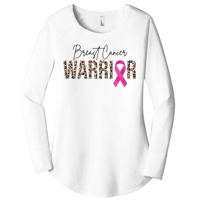 Breast Cancer Warrior Pink Ribbon Cheetah Women's Perfect Tri Tunic Long Sleeve Shirt