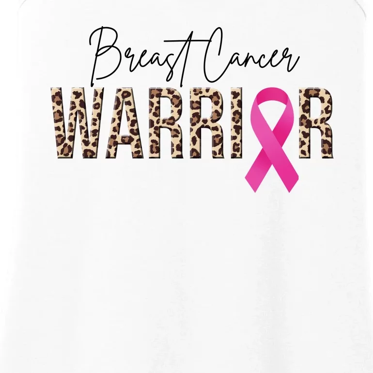 Breast Cancer Warrior Pink Ribbon Cheetah Ladies Essential Tank