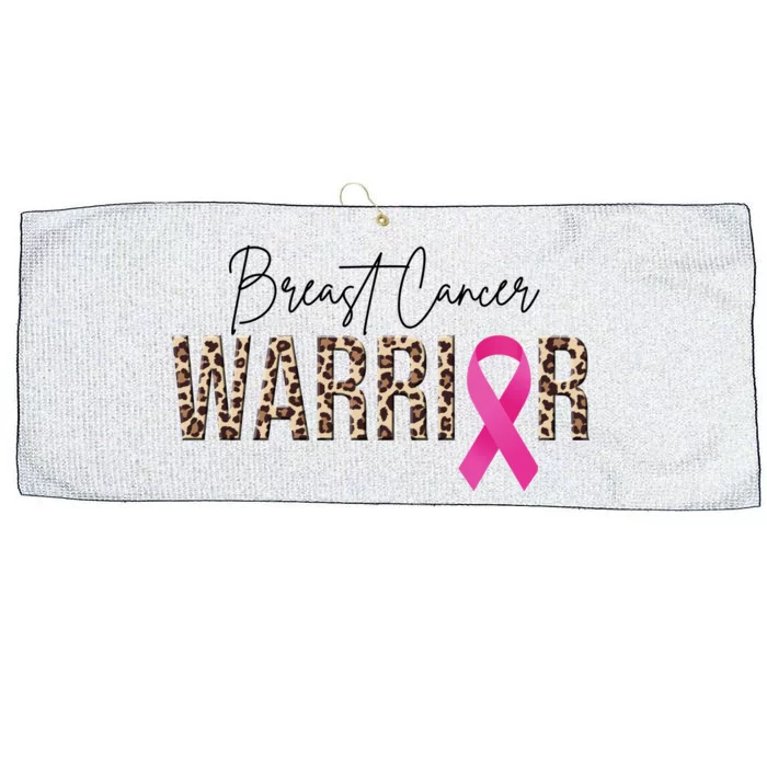 Breast Cancer Warrior Pink Ribbon Cheetah Large Microfiber Waffle Golf Towel