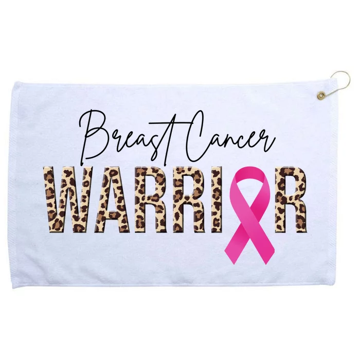 Breast Cancer Warrior Pink Ribbon Cheetah Grommeted Golf Towel