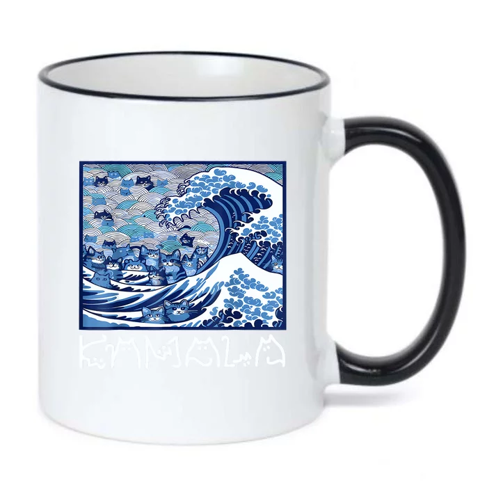 Blue Cats Wave For Kamala Funny Kamala Harris Cat Loversblue Cats Wave For Kamal Black Color Changing Mug