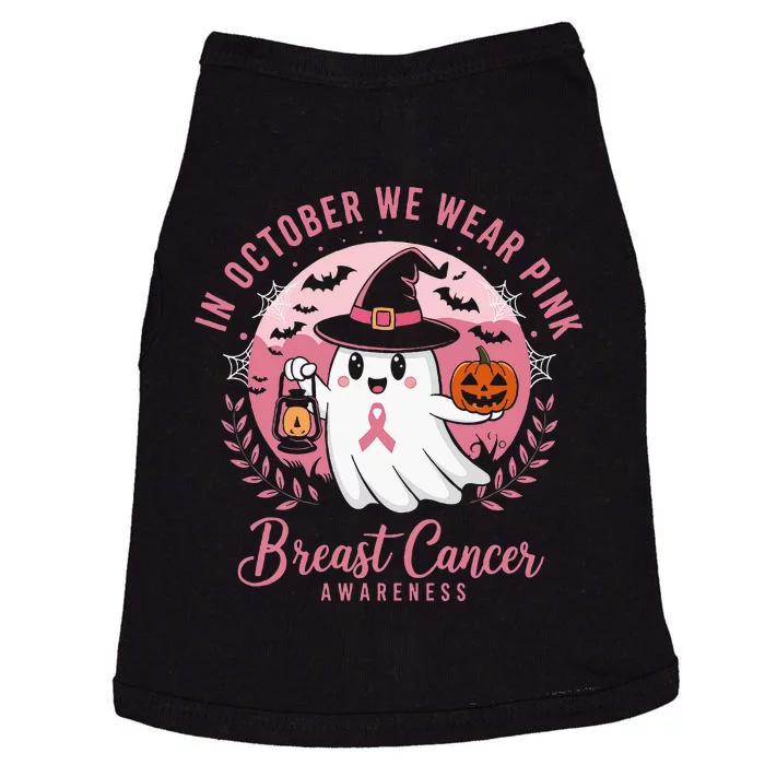 Breast Cancer Women Halloween In October We Wear Doggie Tank