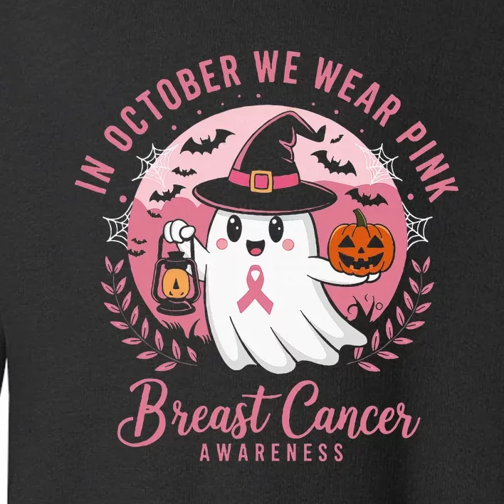 Breast Cancer Women Halloween In October We Wear Toddler Sweatshirt