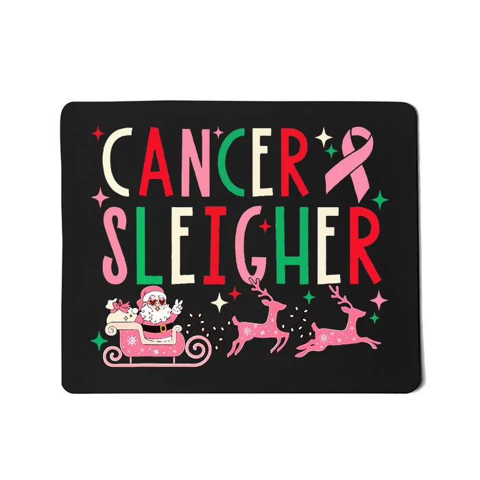 Breast Cancer Xmas Pink Ribbon Santa Sleigh Reindeer Mousepad