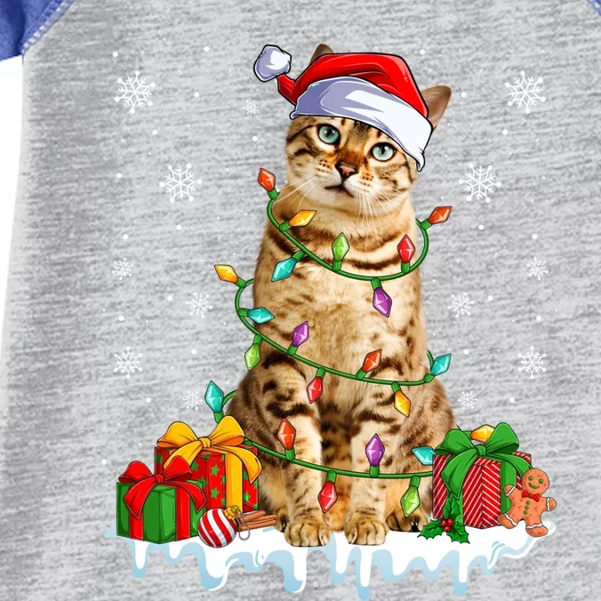 Bengal Cat Xmas Light Christmas Kitten Lover Cool Gift Infant Baby Jersey Bodysuit