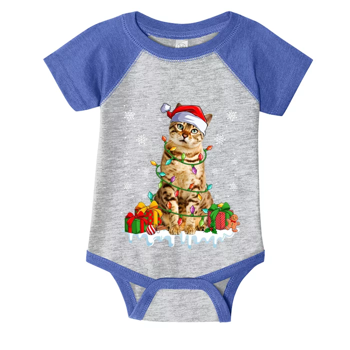 Bengal Cat Xmas Light Christmas Kitten Lover Cool Gift Infant Baby Jersey Bodysuit