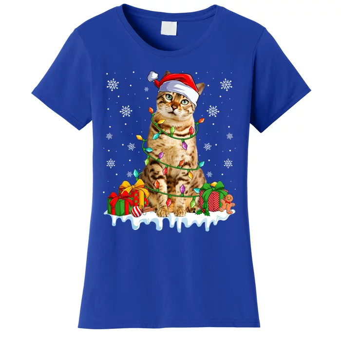 Bengal Cat Xmas Light Christmas Kitten Lover Cool Gift Women's T-Shirt