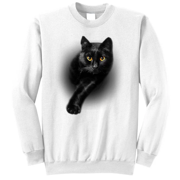 Black Cat Yellow Eyes Cats Gifts Funny Sweatshirt