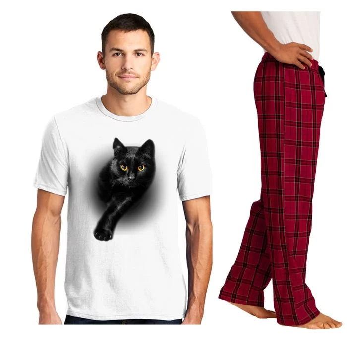 Black Cat Yellow Eyes Cats Gifts Funny Pajama Set