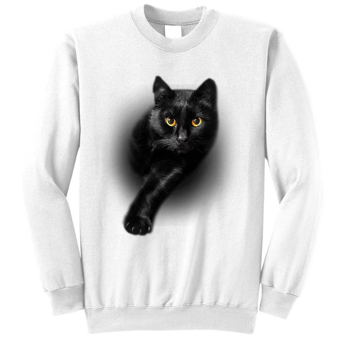 Black Cat Yellow Eyes Cats Gifts Sweatshirt