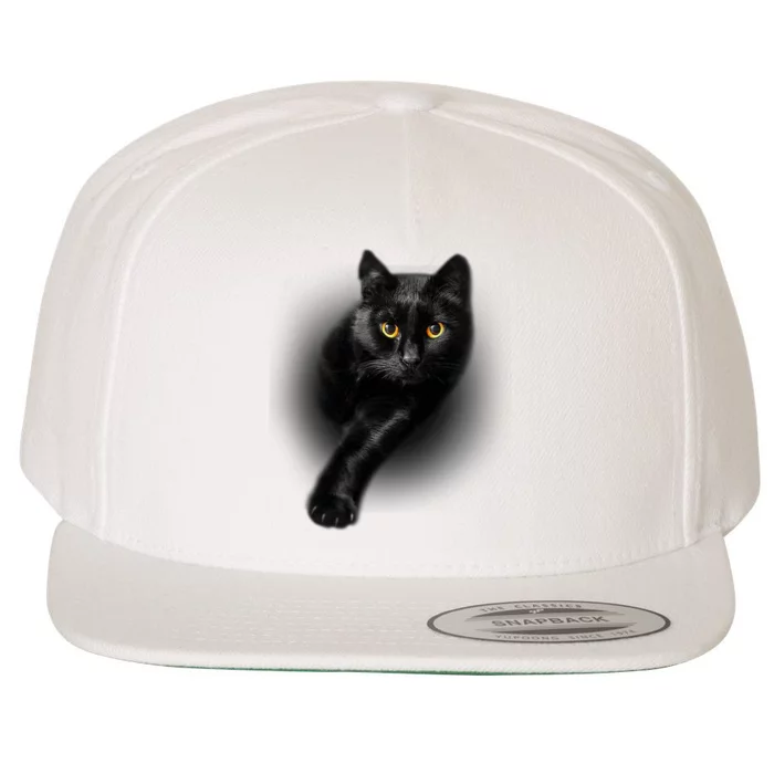 Black Cat Yellow Eyes Cats Gifts Wool Snapback Cap