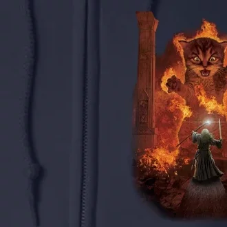 Balrog Cat You Shall Not Pass Wizard Monster Fight Full Zip Hoodie