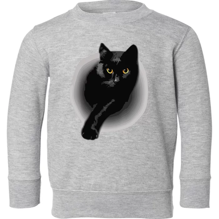 Black Cat Yellow Eyes Cats Tee Gift Toddler Sweatshirt