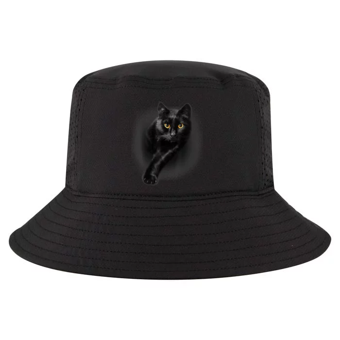 Black Cat Yellow Eyes TShirt Cats Tee Shirt Cool Comfort Performance Bucket Hat