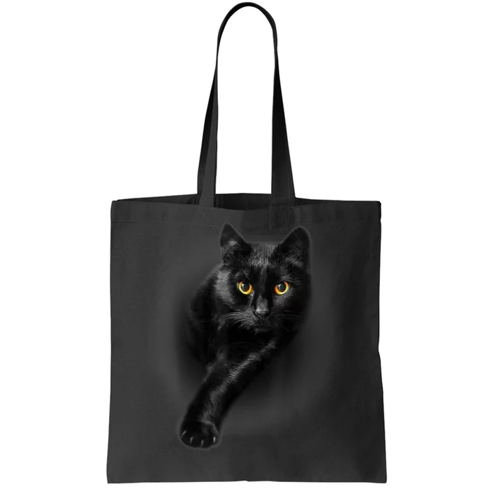 Black Cat Yellow Eyes TShirt Cats Tee Shirt Tote Bag