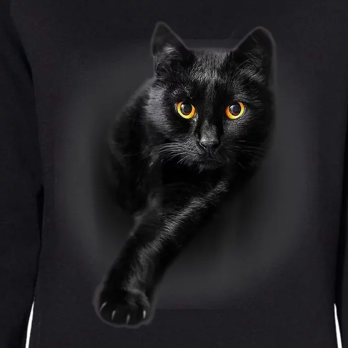 Black Cat Yellow Eyes TShirt Cats Tee Shirt Womens California Wash Sweatshirt