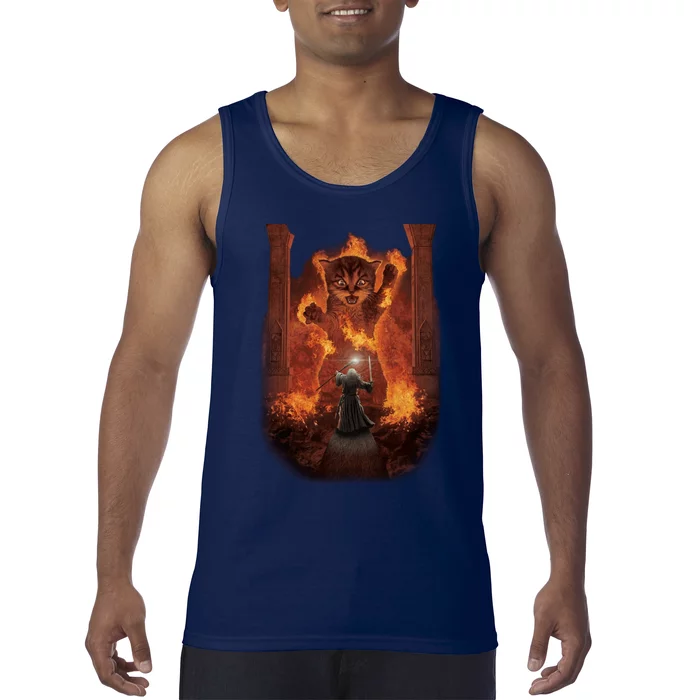 Balrog Cat You Shall Not Pass Wizard Monster Fight Tank Top