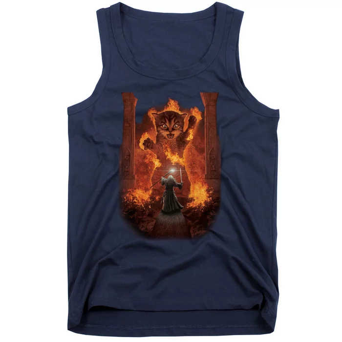 Balrog Cat You Shall Not Pass Wizard Monster Fight Tank Top