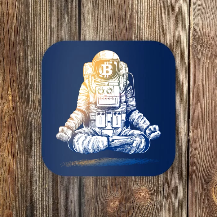 Bitcoin Cryptocurrency Yoga Astronaut Coaster