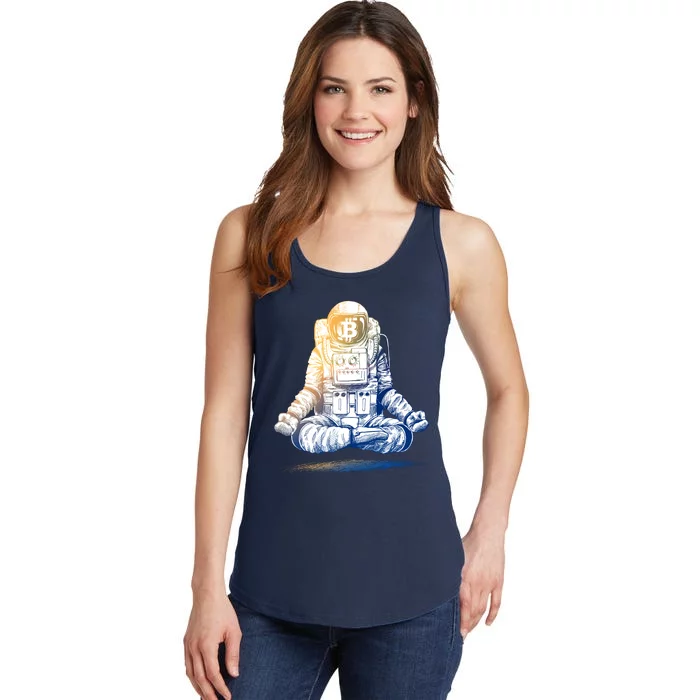 Bitcoin Cryptocurrency Yoga Astronaut Ladies Essential Tank