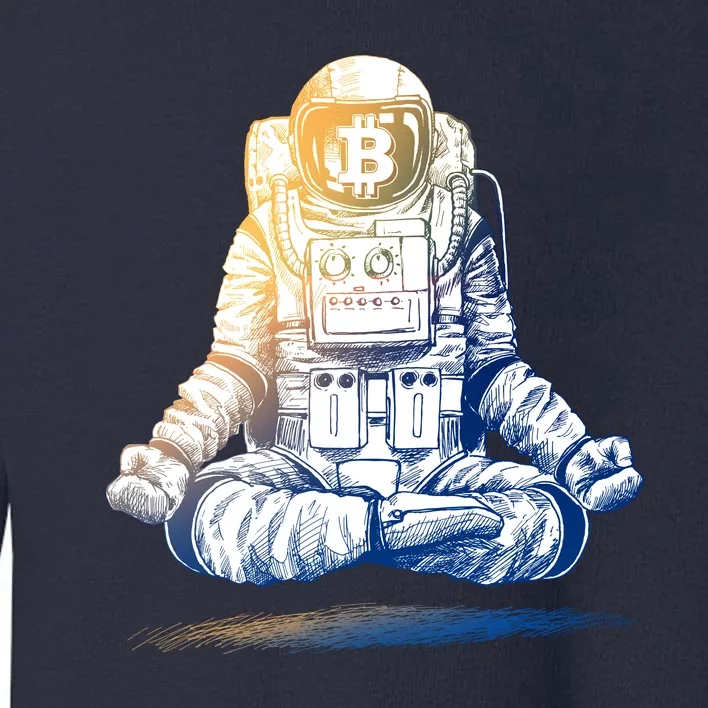 Bitcoin Cryptocurrency Yoga Astronaut Toddler Sweatshirt