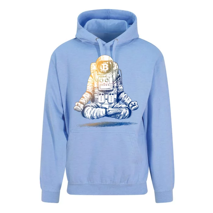 Bitcoin Cryptocurrency Yoga Astronaut Unisex Surf Hoodie