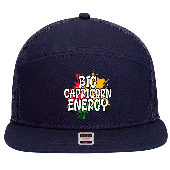 Big Capricorn Zodiac Energy Meaningful Gift 7 Panel Mesh Trucker Snapback Hat