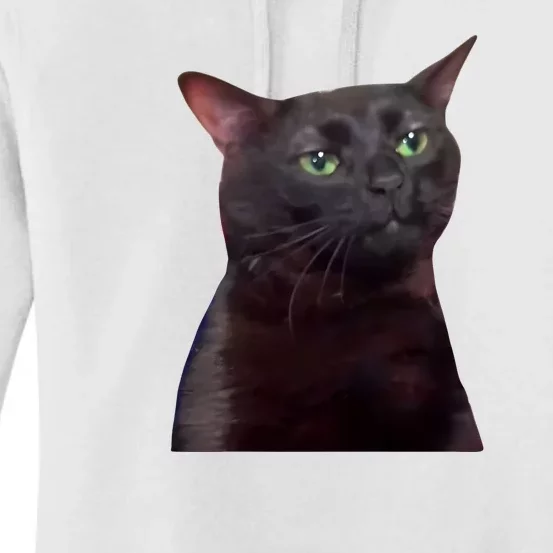 Black Cat Zoning Out Women's Pullover Hoodie