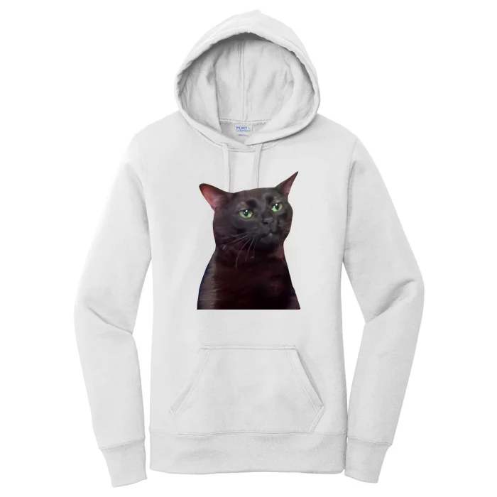 Black Cat Zoning Out Women's Pullover Hoodie