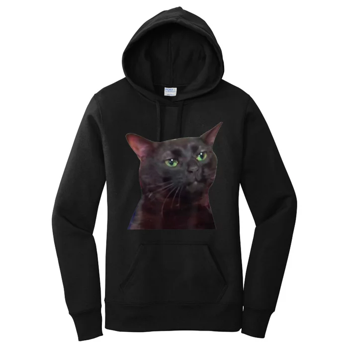 Black Cat Zoning Out Women's Pullover Hoodie