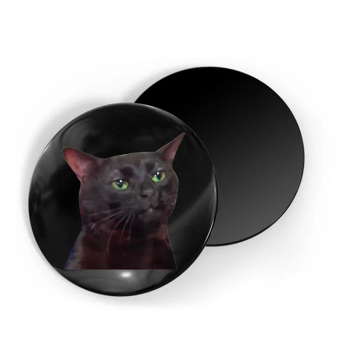 Black Cat Zoning Out Magnet