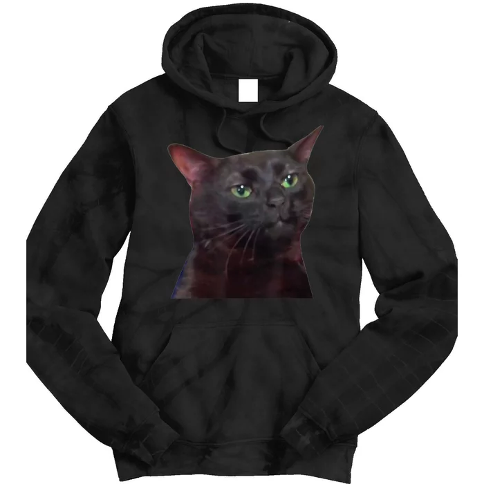 Black Cat Zoning Out Tie Dye Hoodie