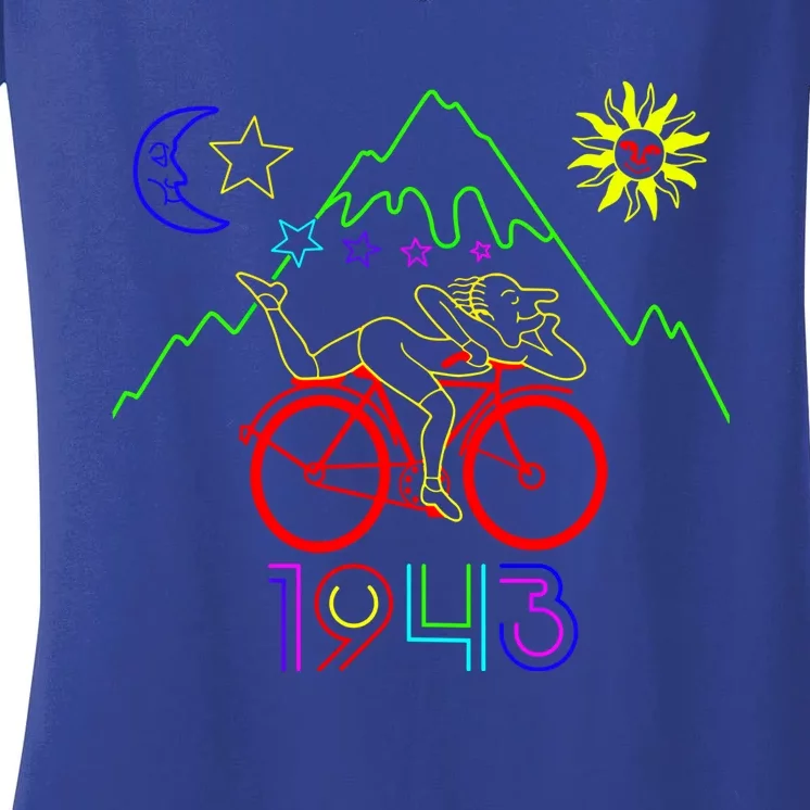 Bicycle Day 1943 Lsd Creator Great Gift Acid Trip Great Gift Women's V-Neck T-Shirt