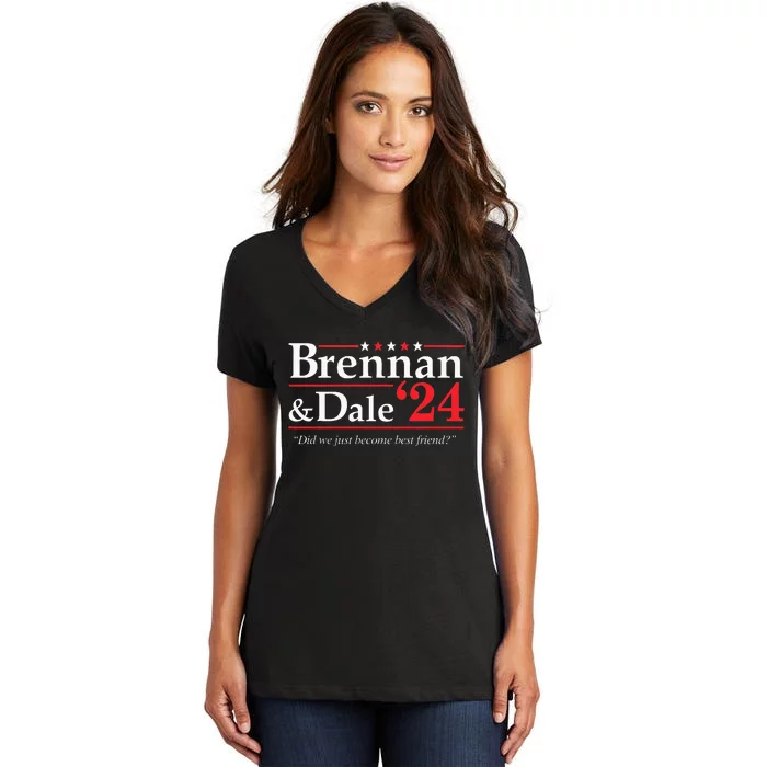 Brennan Dale 2024 Funny Vintage Political Fan Gift Men Women Women's V-Neck T-Shirt