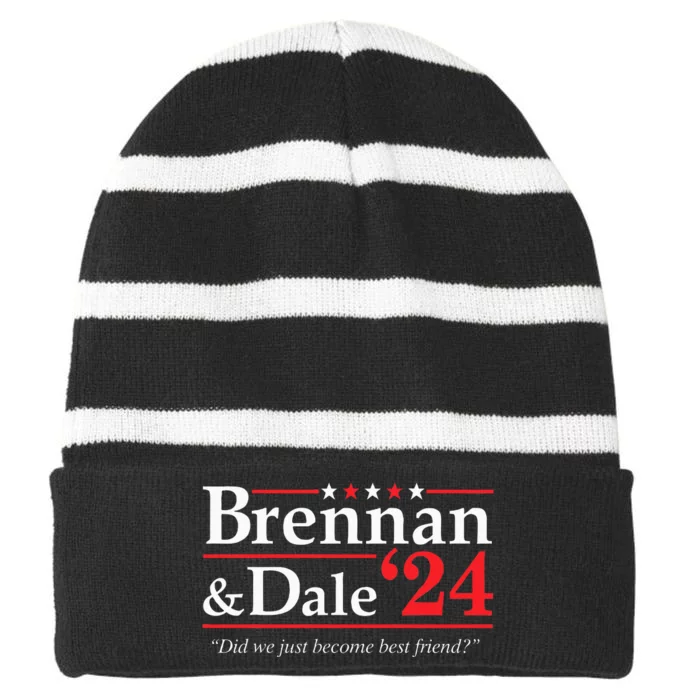 Brennan Dale 2024 Funny Vintage Political Fan Gift Women Striped Beanie with Solid Band