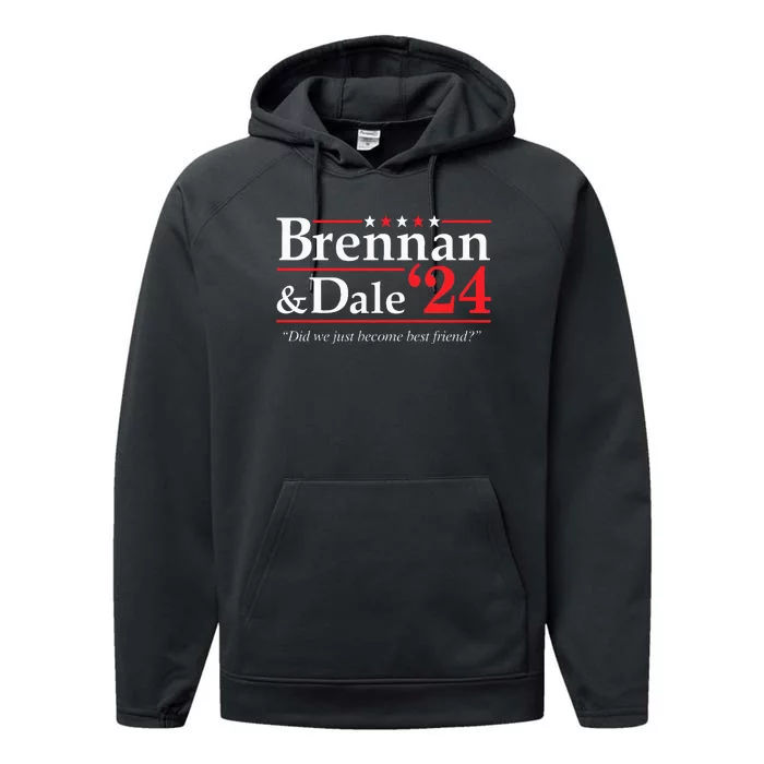 Brennan Dale 2024 Funny Vintage Political Fan Gift Performance Fleece Hoodie