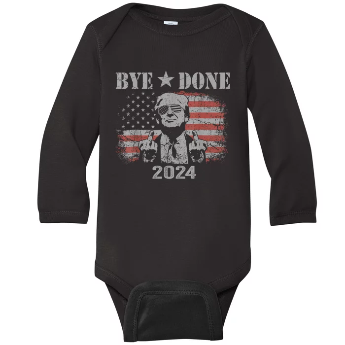 Bye Don 2024 Bye Bye Biden Out Of Office Baby Long Sleeve Bodysuit