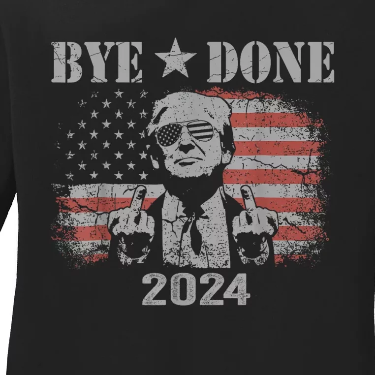 Bye Don 2024 Bye Bye Biden Out Of Office Ladies Long Sleeve Shirt